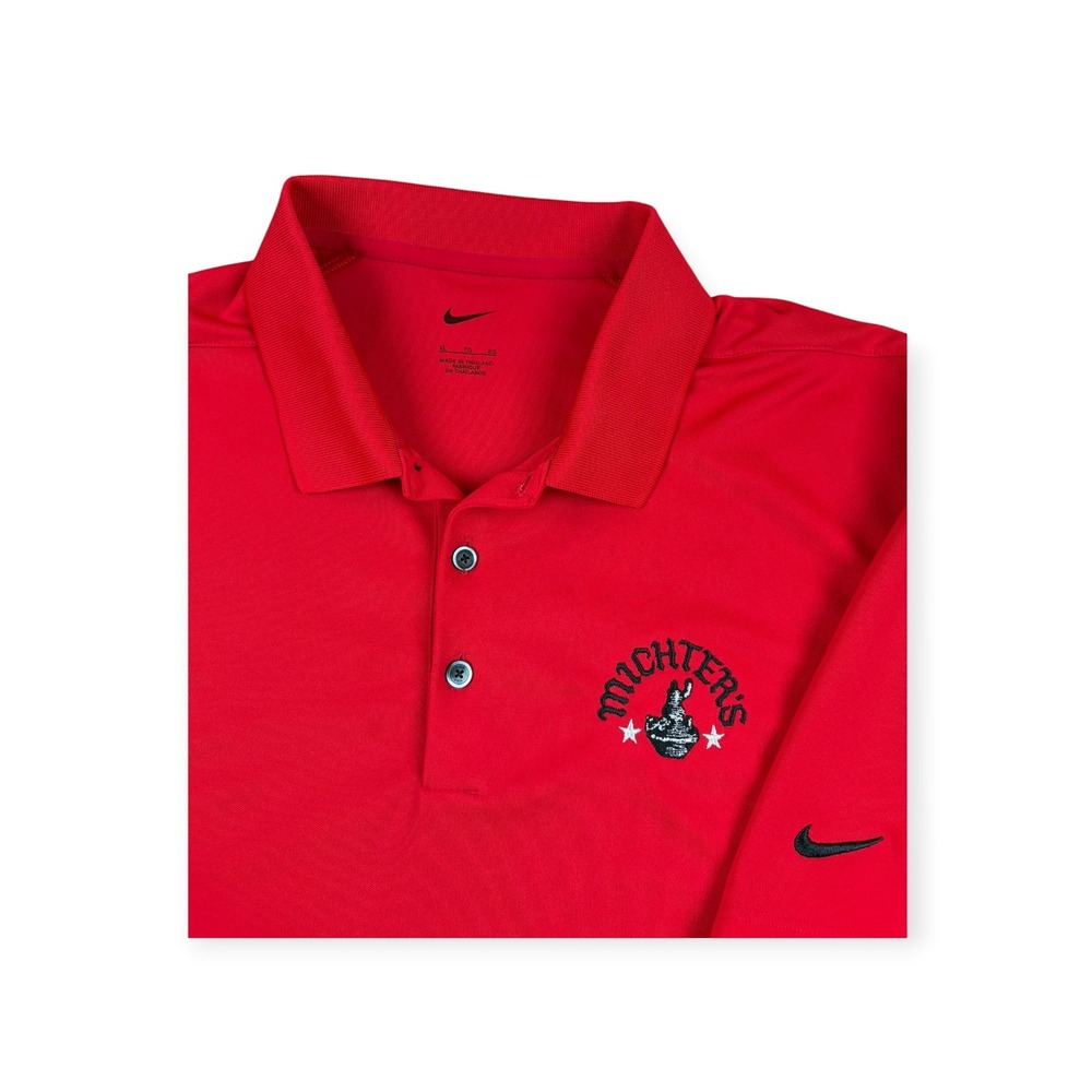Nike golf  Michters Whiskey Polo Shirt Mens XL Red Short Sleeve Performance Top